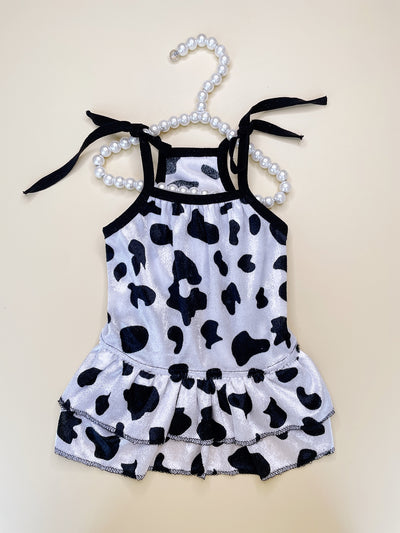 Chic Cow Pattern Pet Dress: Stylish Fashion for Your Furry Friend