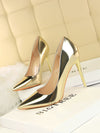 Gleaming Gold Metallic Stiletto Court Pumps - Perfect for Party Nights