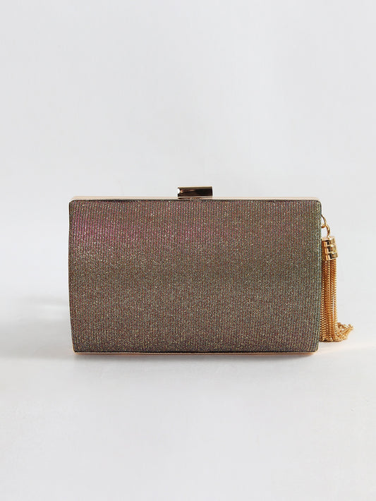 Sparkling Elegance: Glittery Bling Clutch Bag for Evening Parties and Weddings