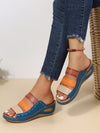 Chic and Comfy Colorblock Wedge Slide Sandals for Summer Style