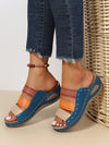 Chic and Comfy Colorblock Wedge Slide Sandals for Summer Style