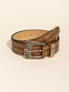 Chic Vintage Leopard Print PU Leather Waist Belt with Metal Buckle for Women