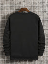 Urban Comfort: Men's Slogan Building Print Thermal Pullover