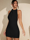 Elegant Solid Backless Halter Dress – Effortless Chic for Any Occasion