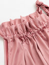 Shimmering Chic: Glamaker Ruffle Neck Satin Dress