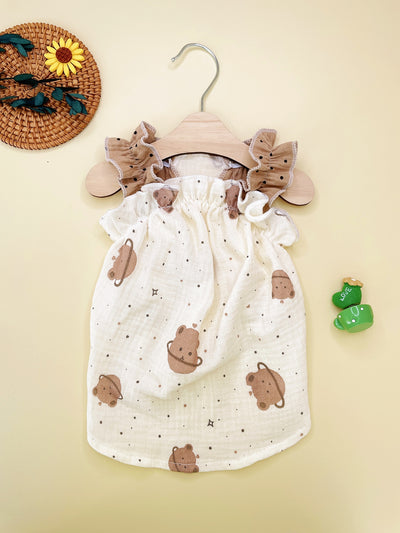 Cute and Cozy Bear Print Pet Dress for Happy Tigers