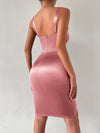 Turn heads in our Tulip Hem Satin Cami Dress for Banquets and Parties