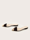 Glamorous Women's Flat Shoes: Half Sandals With Gold Powder and Transparent Splicing