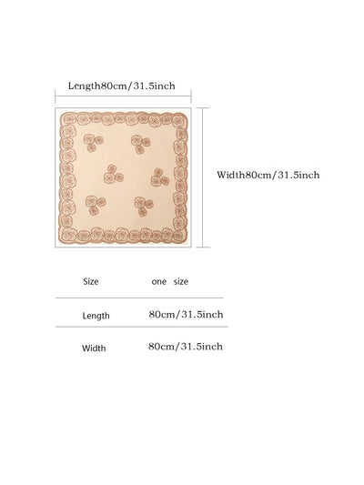 Elegance in Bloom: Women's Embroidered Flowers Square Scarf Bandana