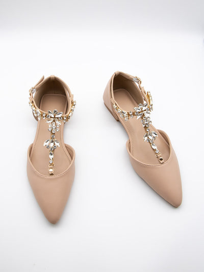 Rhinestone Glamour: Women's Luxurious Hollow-Out Party Flats