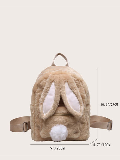 Cartoon Ear Fluffy Classic Backpack:  Add a Playful Touch to Your Style!