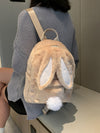 Cartoon Ear Fluffy Classic Backpack:  Add a Playful Touch to Your Style!