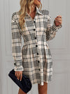 Chic Plaid Print Button-Front Shirt Dress for Effortless Style