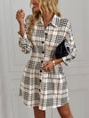 Chic Plaid Print Button-Front Shirt Dress for Effortless Style