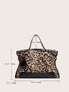 Chic Leopard Studded Shoulder Tote Bag - The Perfect Gift for Trendy Women & Girlfriends