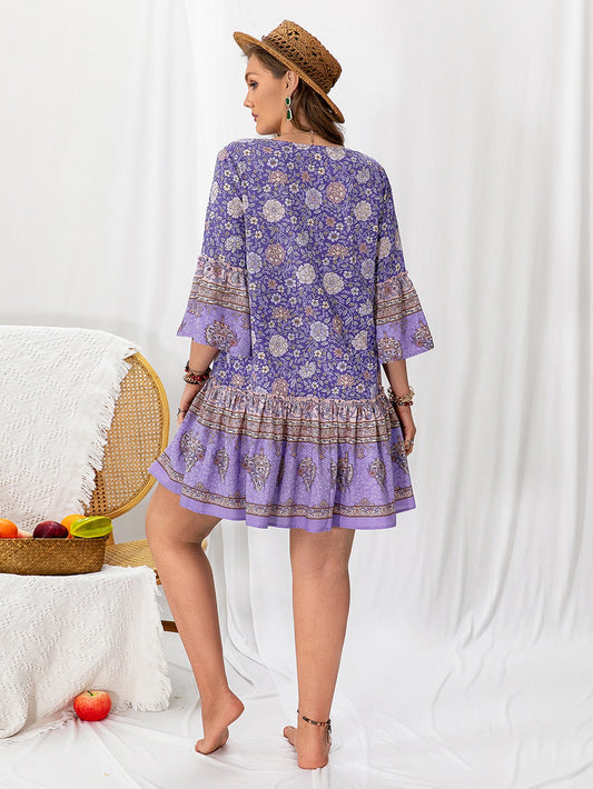 Embrace Your Feminine Style with Floral Flounce Ruffle Hem Dress