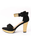 Golden Elegance: High Heel Weaving Patchwork Shoes for Fashionable Nights