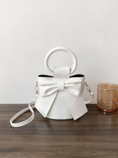 Chic Mini Bow Decor Top Ring Bucket Bag - Perfect for Any Occasion!