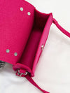 Chic Mini Neon Pink Flap Felt Square Bag for a Bold Style Statement