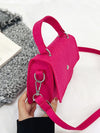 Chic Mini Neon Pink Flap Felt Square Bag for a Bold Style Statement