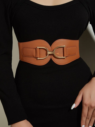 Chic Apricot Buttoned Elastic Waistband for Effortless Everyday Style