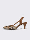 Chic and Serpent-Inspired: Snakeskin Embossed Stiletto Heeled Slingback Pumps