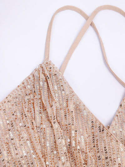 Sparkle and Shine: Dazzling Backless Sequin Party Dress