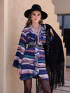 Chic and Playful: Women's Vintage Striped Ruffle Trim Dress