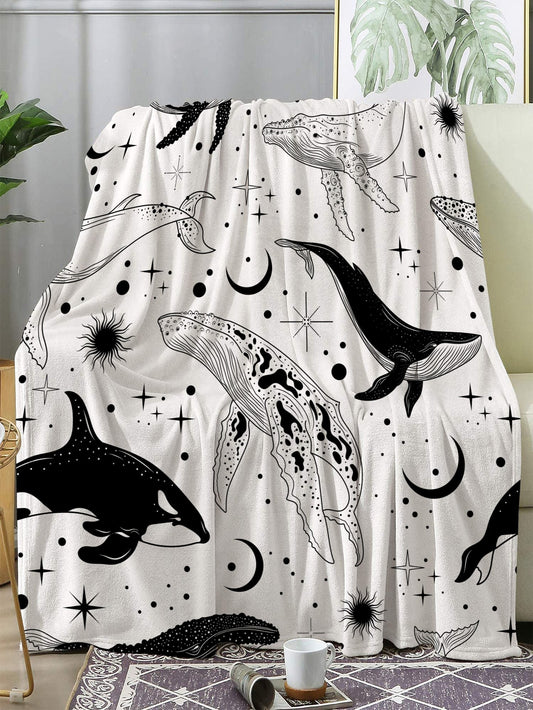 Magical Moon Whale Pattern Blanket: Stay Cozy and Dreamy