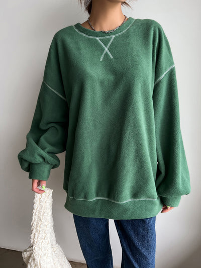 Be Happy Oversized Fleece Sweatshirt - Cozy Comfort with a Positive Vibe