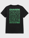 Men's "Change" Letter Graphic Tshirt: Elevate Your Street Style