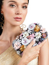 Elegant Rhinestone Floral Clip Top Box Bag – Perfect Evening Purse for Weddings, Prom, and Parties