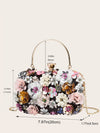 Elegant Rhinestone Floral Clip Top Box Bag – Perfect Evening Purse for Weddings, Prom, and Parties