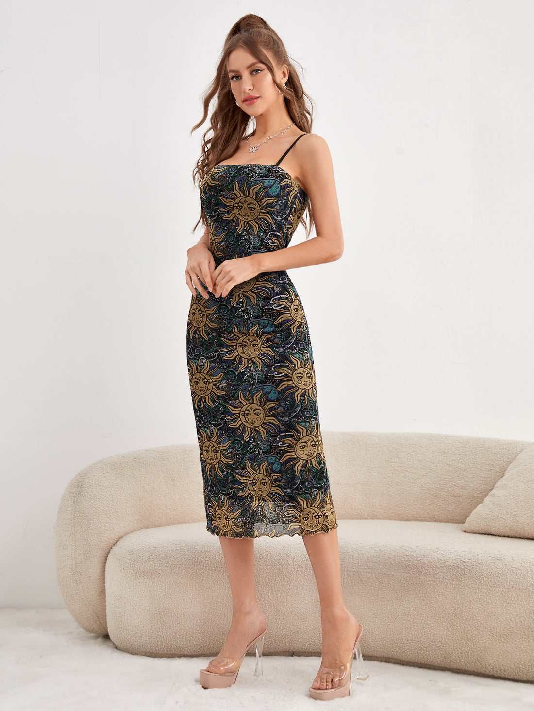 The Sun-Kissed Paisley Cami Dress will have you embracing your inner cowgirl with its beautiful paisley design and flattering cami style. Perfect for warm summer days, this dress will give you a sun-kissed glow while keeping you cool and comfortable. Embrace your country roots with this stylish and practical dress.