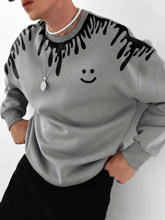 Elevate your style with Dress to Impress: Men's Cartoon Graphic Print Sweatshirt. This unique sweatshirt combines premium materials and a bold, cartoon graphic print to add a touch of fun to any outfit. Made for comfort and durability, this sweatshirt is perfect for any fashion-forward man looking to make a statement.