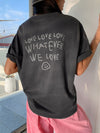 Empowerment in Print: Slogan Graphic Drop Shoulder Tee