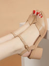 Stylish Summer Steps: Chunky Heel Sandals with Ankle Strap