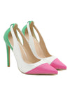 Chic Color Block Point Toe Stiletto Heeled Court Pumps