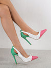 Chic Color Block Point Toe Stiletto Heeled Court Pumps