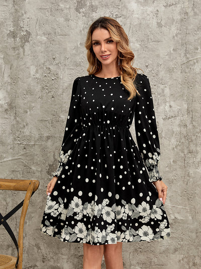 Elevate your wardrobe with our Enchanting Floral Fantasy: Polka Dot Flounce Sleeve <a href="https://canaryhouze.com/collections/women-dresses" target="_blank" rel="noopener">Dress</a>. The intricate floral design paired with playful polka dots and flounce sleeves creates a stunning and feminine look. Expertly crafted for both comfort and style, this dress is perfect for any occasion. Dress to impress and stand out in the crowd with this enchanting dress.