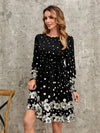 Enchanting Floral Fantasy: Polka Dot Flounce Sleeve Dress