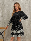 Enchanting Floral Fantasy: Polka Dot Flounce Sleeve Dress