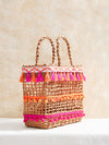 Radiate Boho Chic with the Women's Fringe Woven Handbag