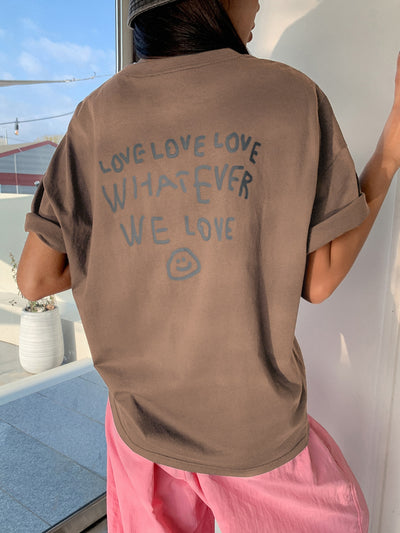 Empowerment in Print: Slogan Graphic Drop Shoulder Tee