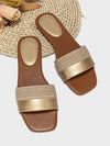 Golden Braided Bliss: Stylish and Comfortable Flat Sandals with Woven Bag