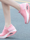 Pink Striped Mesh Rocking Shoes: Stay Stylish and Comfortable All Day Long