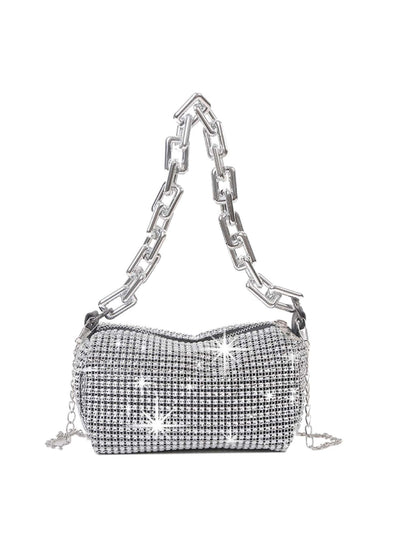 Sparkling Elegance: Exquisite Rhinestone-Studded Mini Bucket Bag for Glamorous Evenings