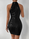 Sparkle and Shine: Halter Neck Sequin Bodycon Dress