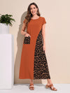 Stylish Summer Dress: Leopard Print and Floral Batwing Sleeve Patchwork Pocket Dress