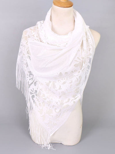 Floral Elegance Shawl: Women's Hollow Out Fashion Scarf